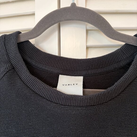 Varley women's Manning Sweatshirt in Black Rib XL zippers ribbed cotton - Picture 3 of 11